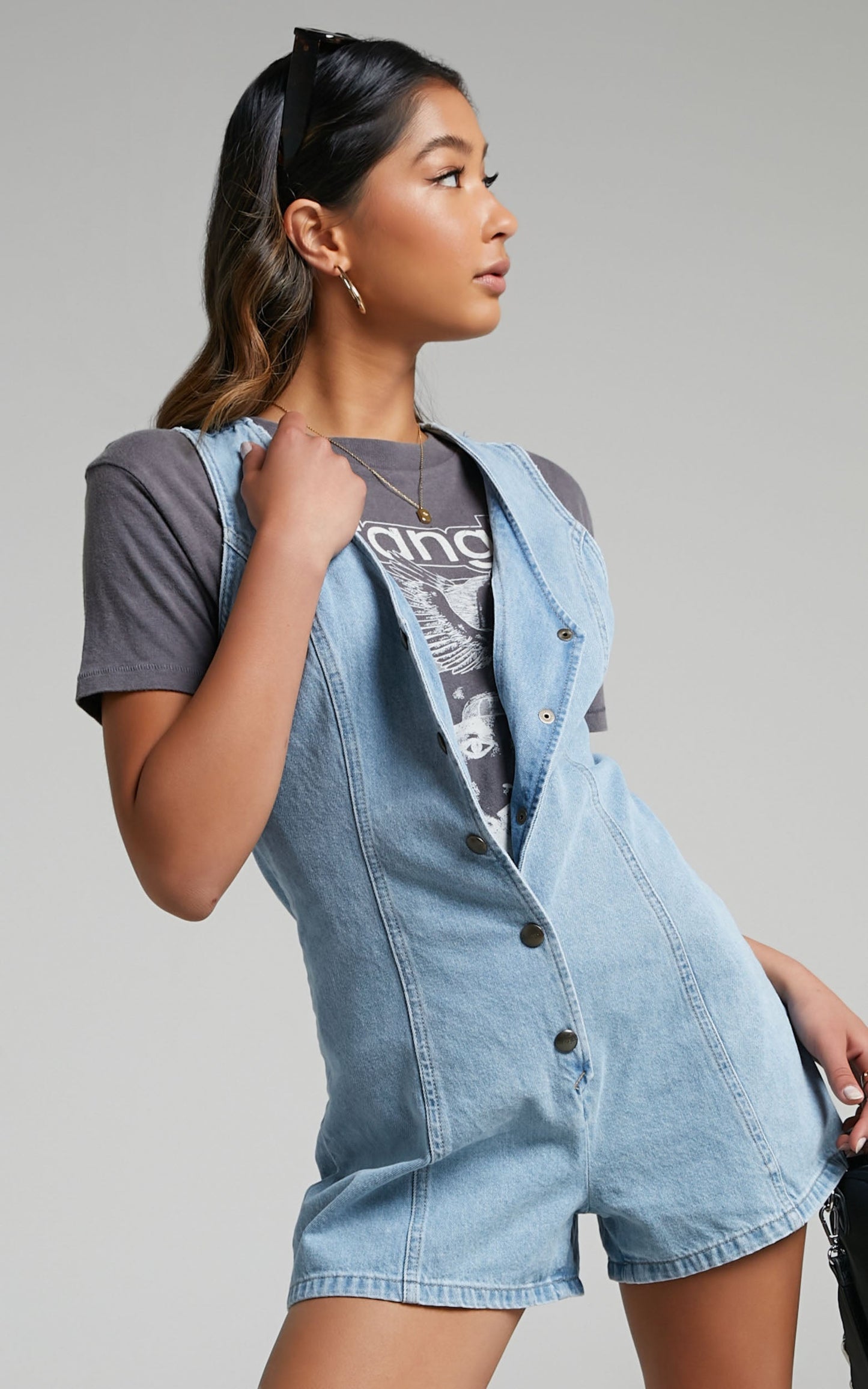 Wrangler - Polly Jean Romper in Lakes Blue
