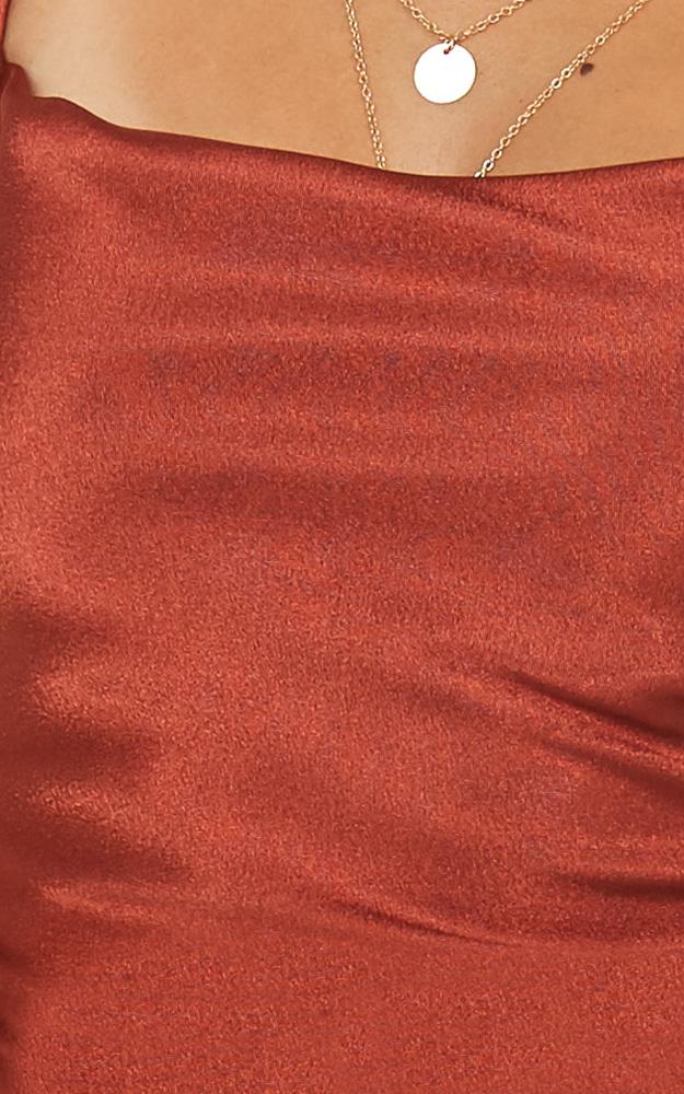 Dress Ups Dress In Rust Satin