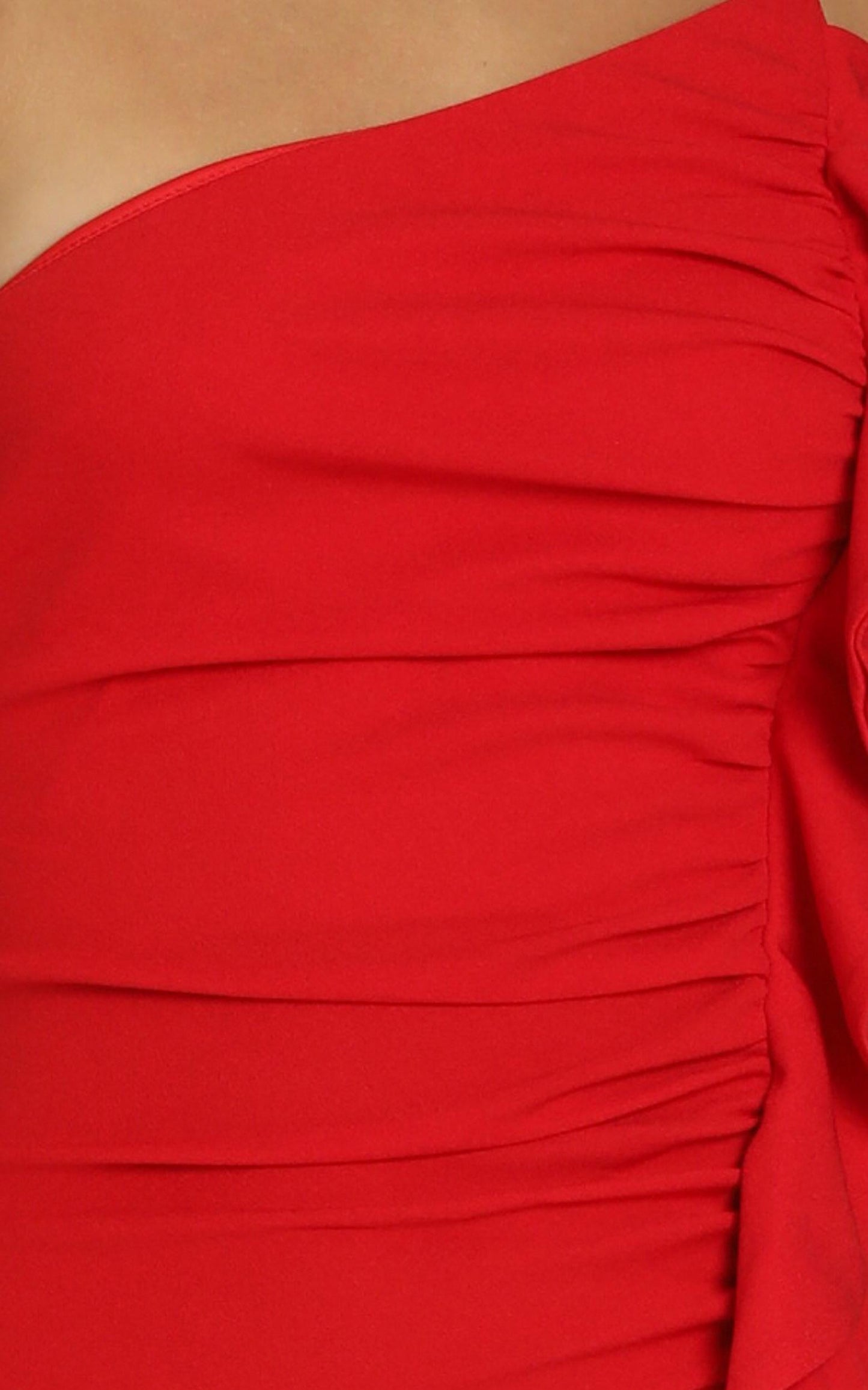 Angelina Bodycon Frill Dress in Red