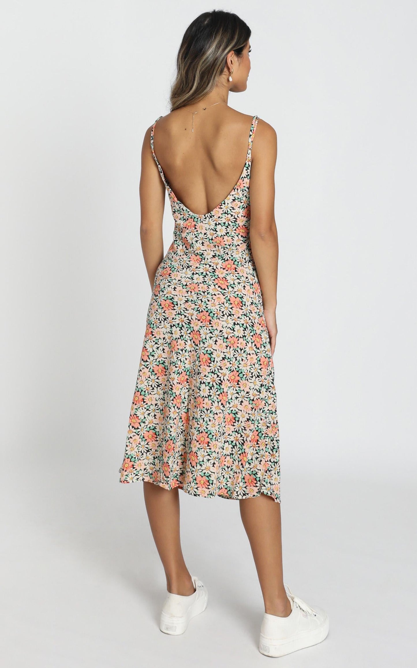 Toss The Dice Dress In Black Floral