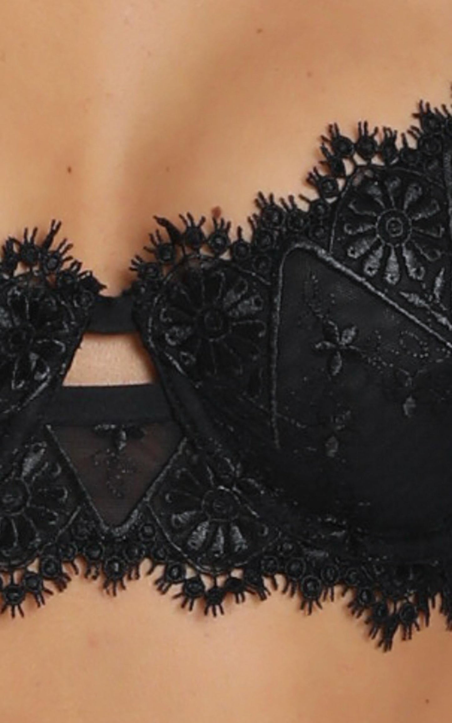 Kat The Label - Dahlia Lace Underwire Bra in Black