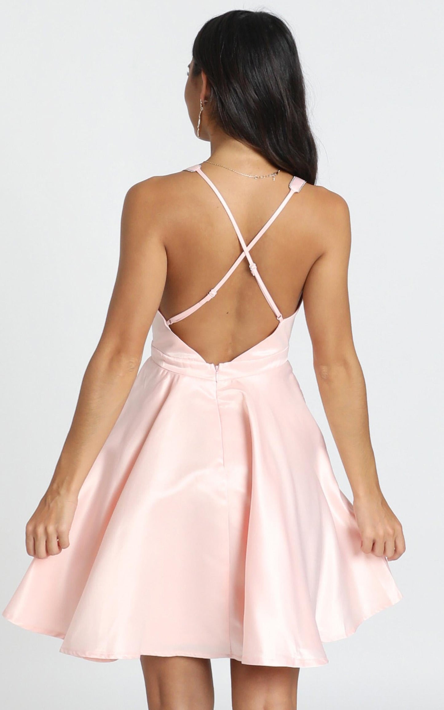 Dallas Mini Dress In blush Pink