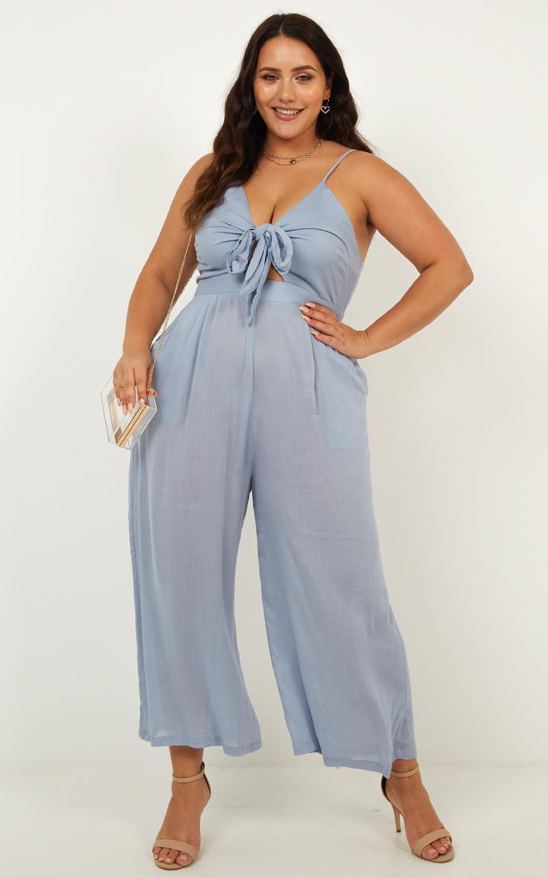 Renewed Jumpsuit in Blue Linen Look