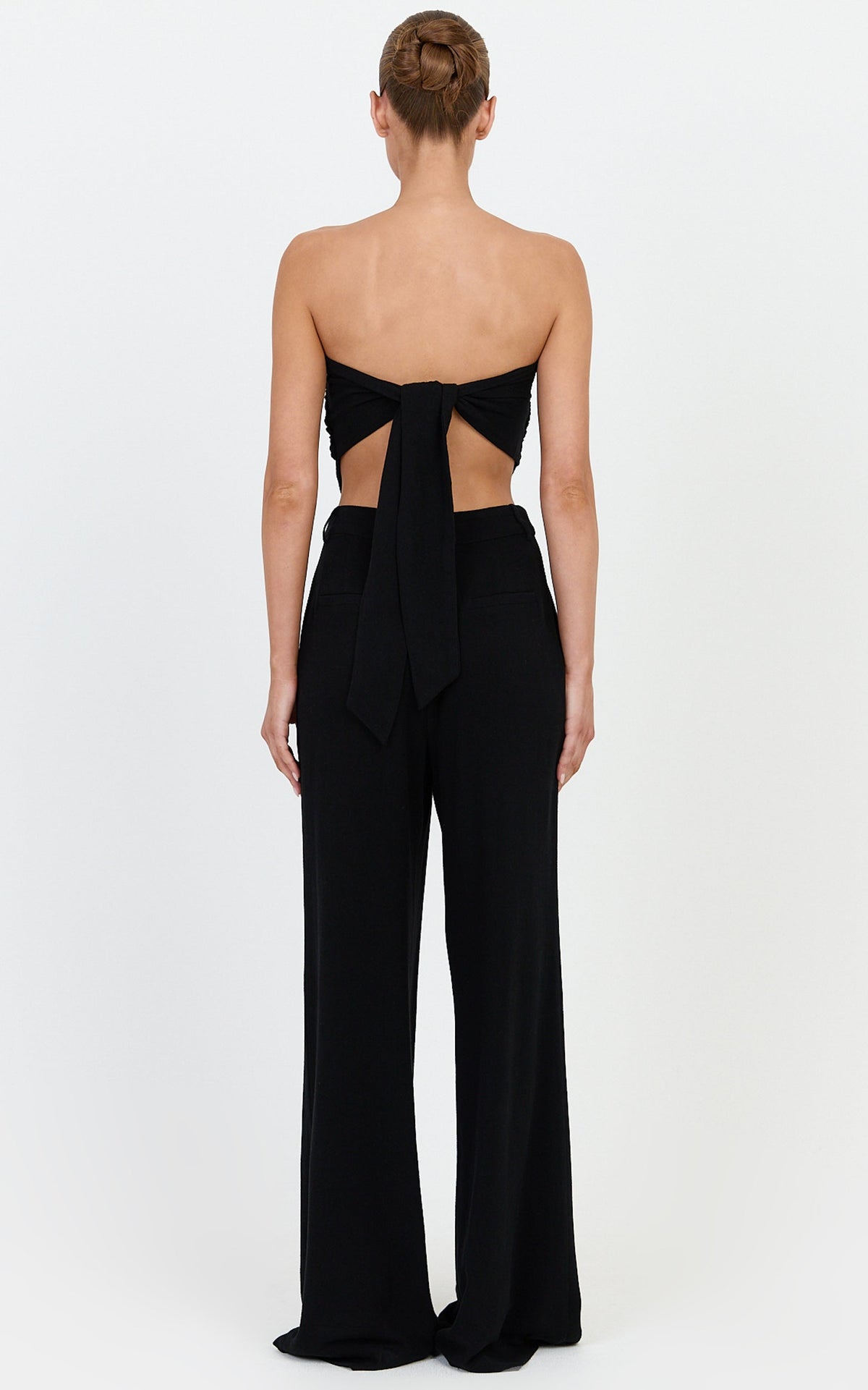 Norma Hose – Weite Leinenhose mit hohem Bund in Schwarz