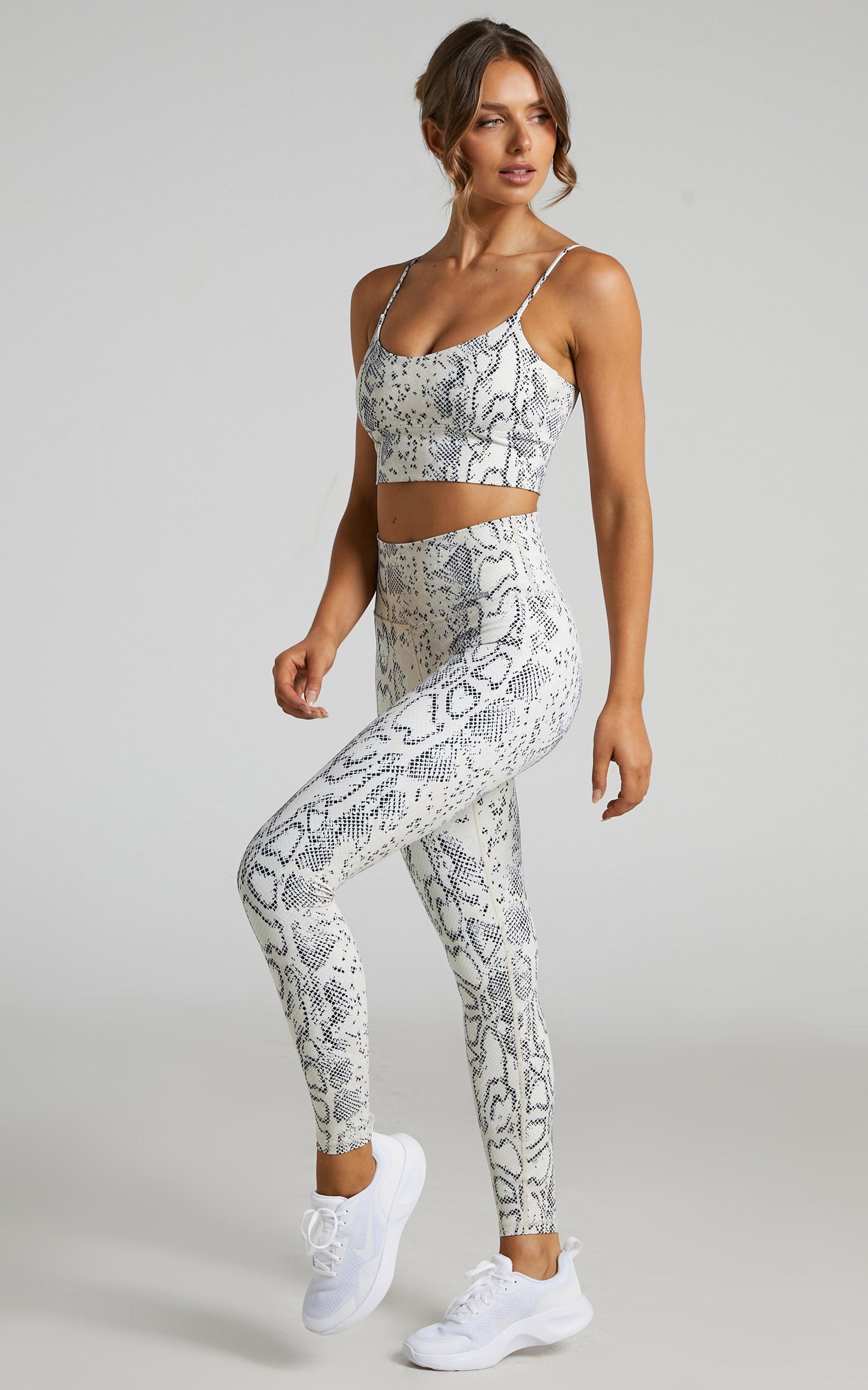 Aim'n - Viper Tights in Oat White Snake