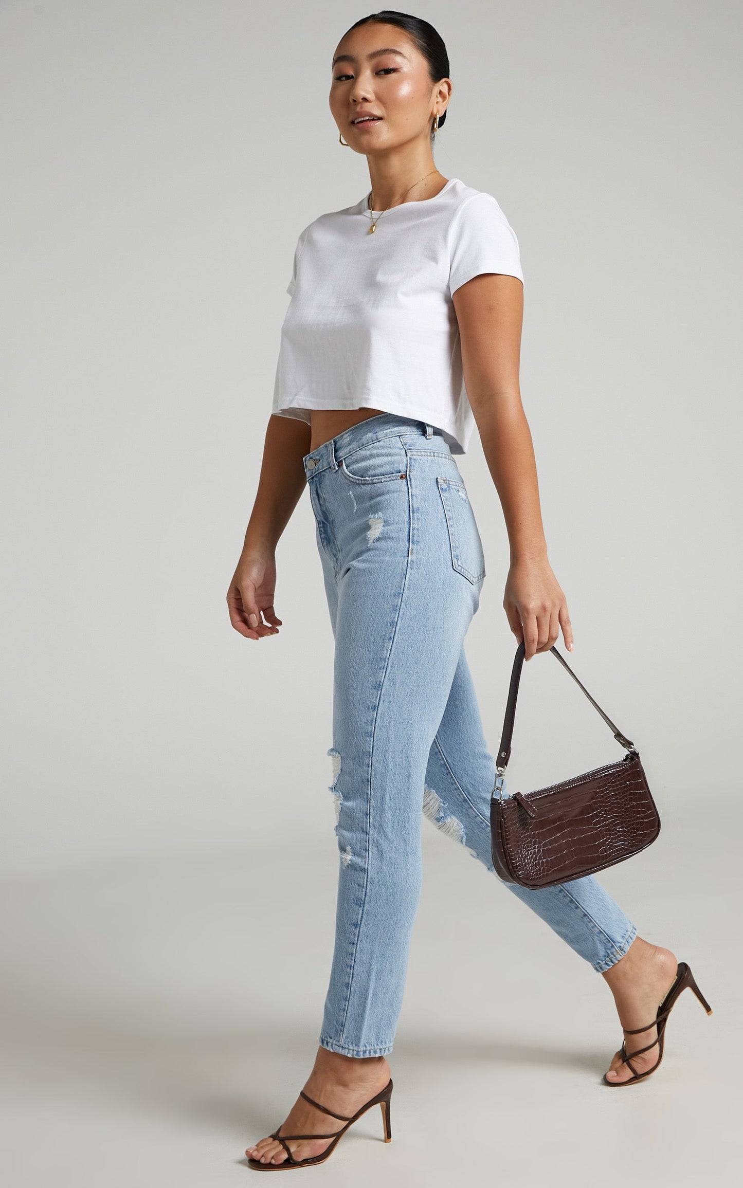 DR DENIM - NORA JEANS in DESTINY LIGHT BLUE RIPPED
