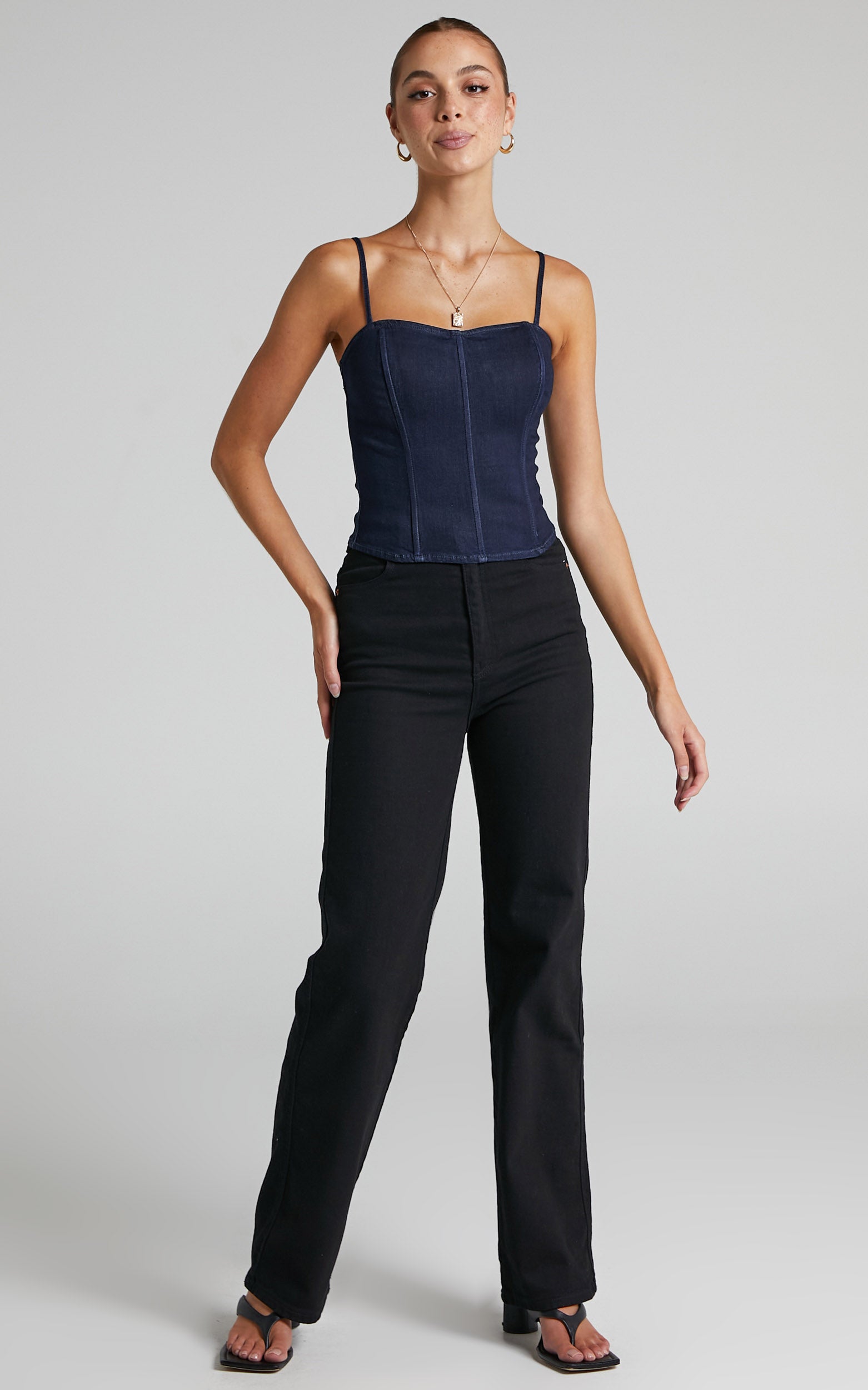 Danielle Bernstein - Denim Corset in Rinse