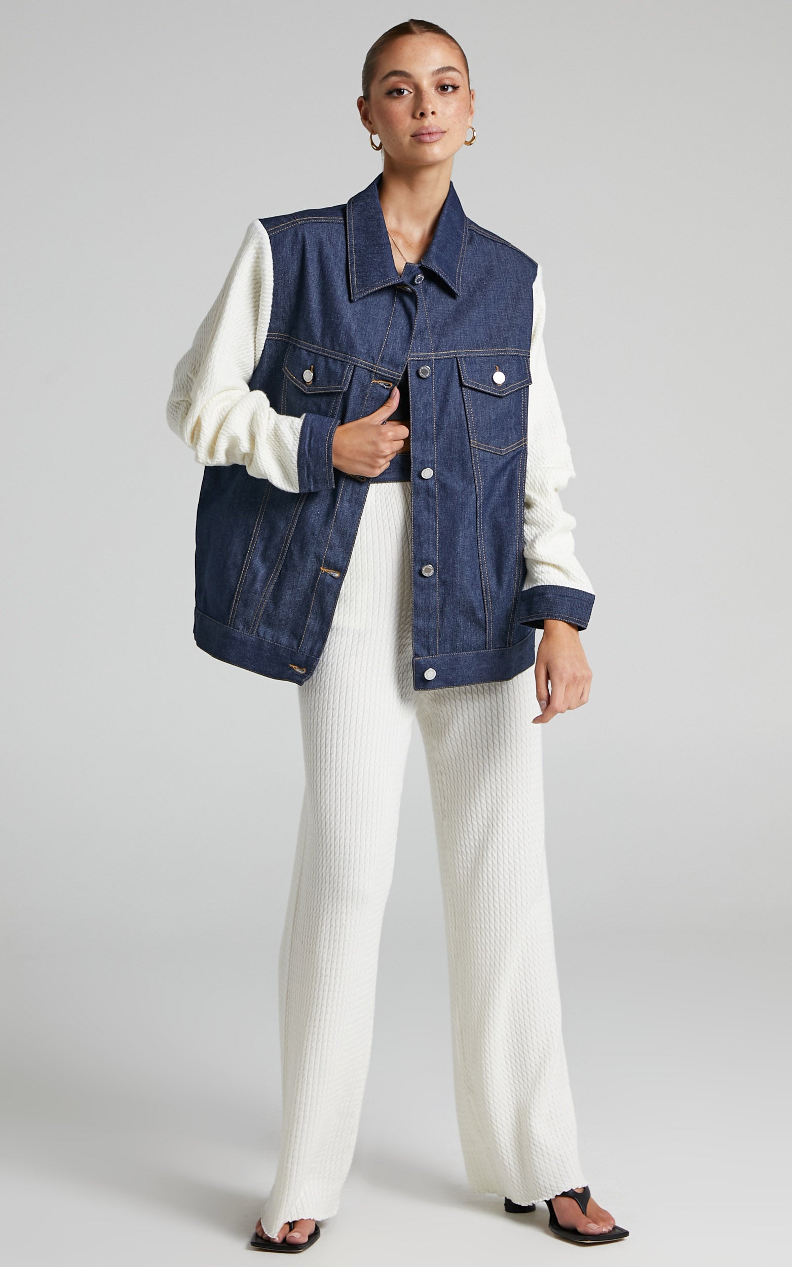 Danielle Bernstein - Oversized Cable Jacket in Rinse/Cream