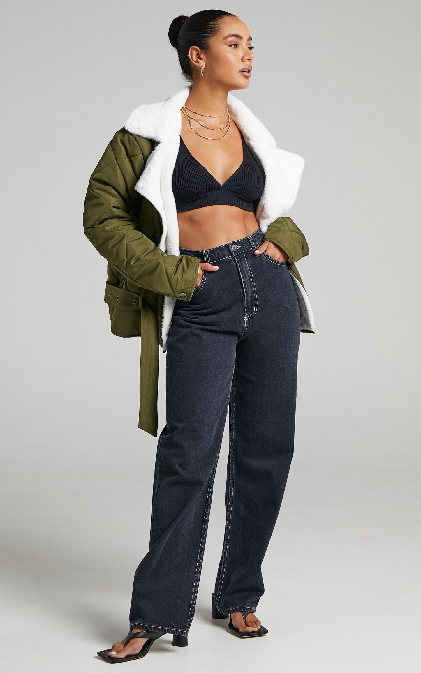 Fayth Jacket - Aviator Jacket in Khaki