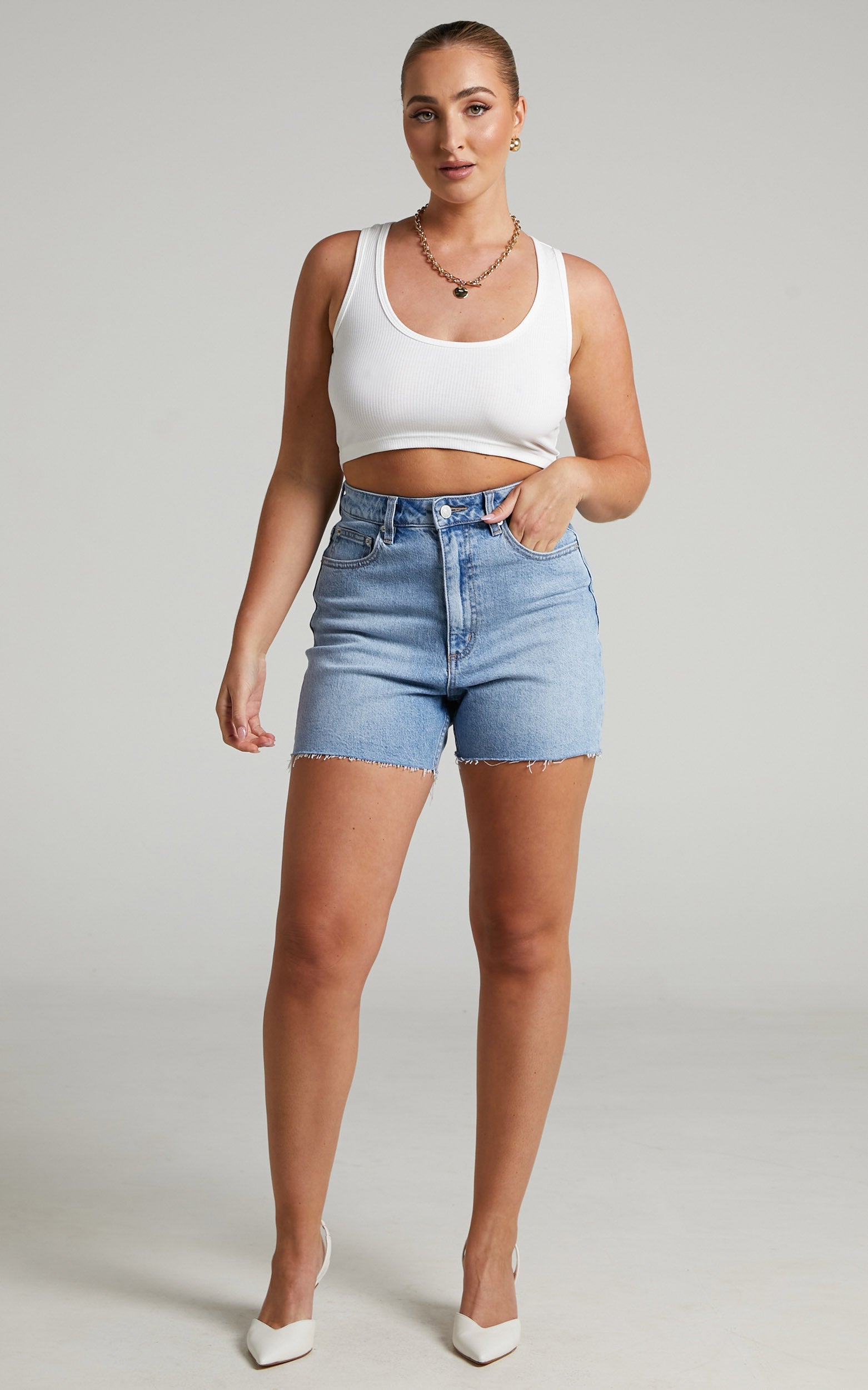 Lee - High Mom Denim Shorts in TENDER