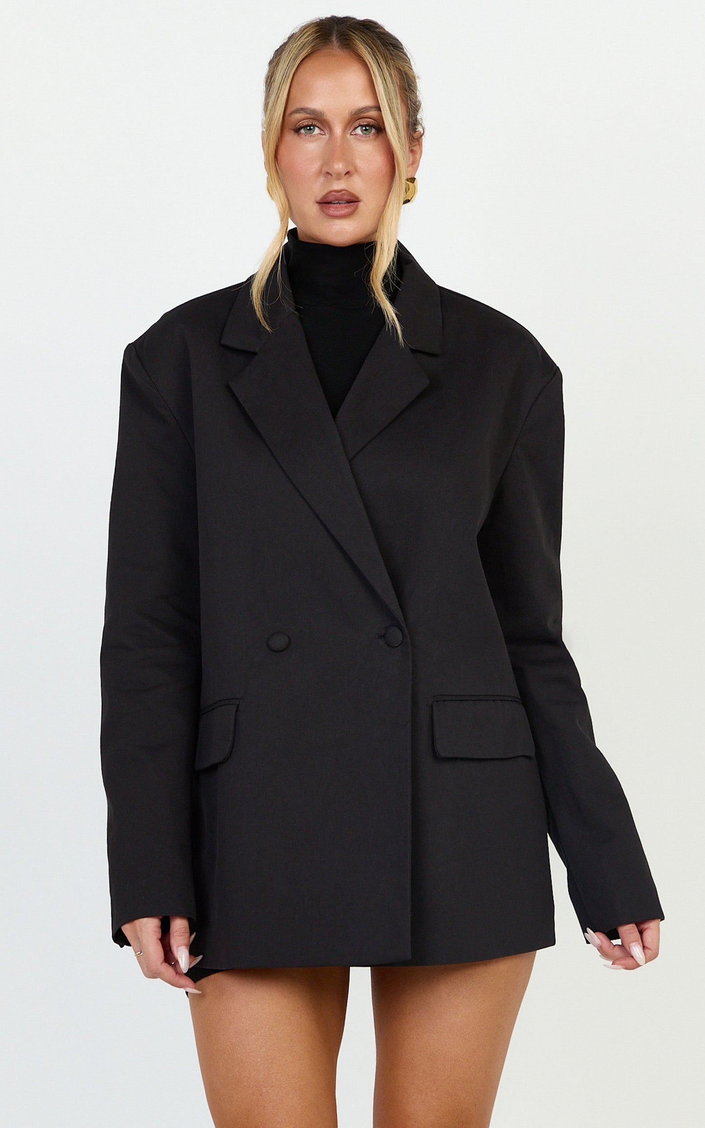 Virginia Jacket - Oversized Double Breasted Blazer in Black