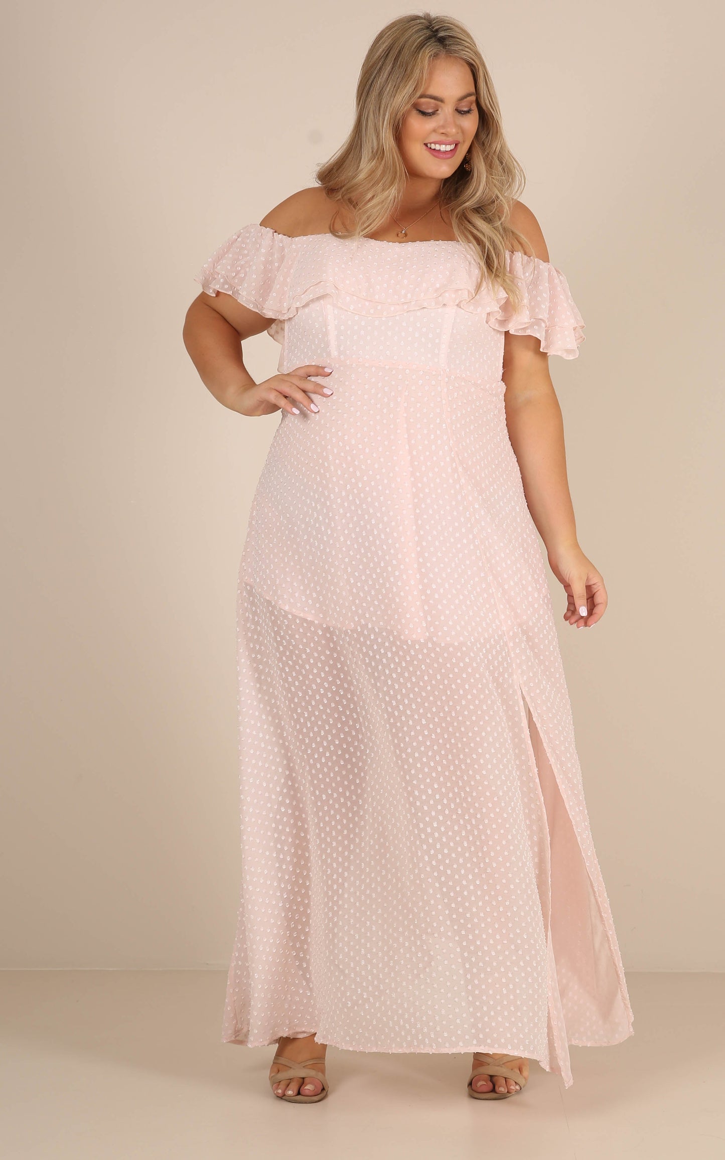 Midnight Lover Maxi Dress In Blush