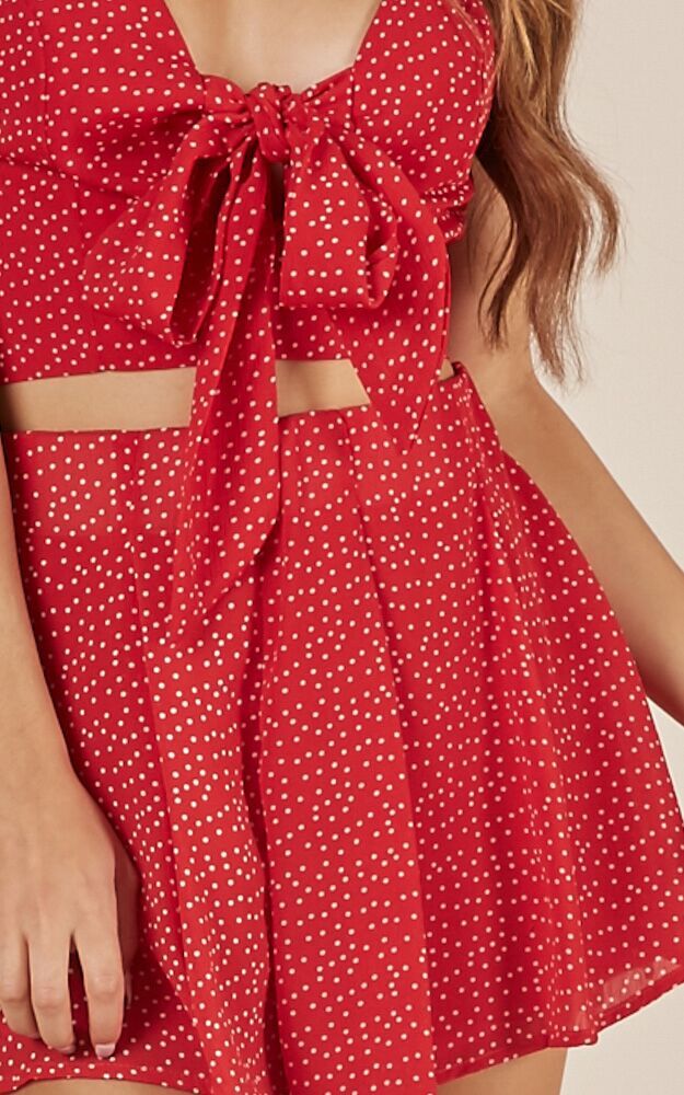 Follow Me Two Piece Set In Red Spot