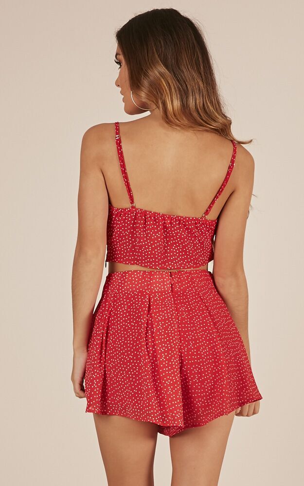 Follow Me Two Piece Set In Red Spot