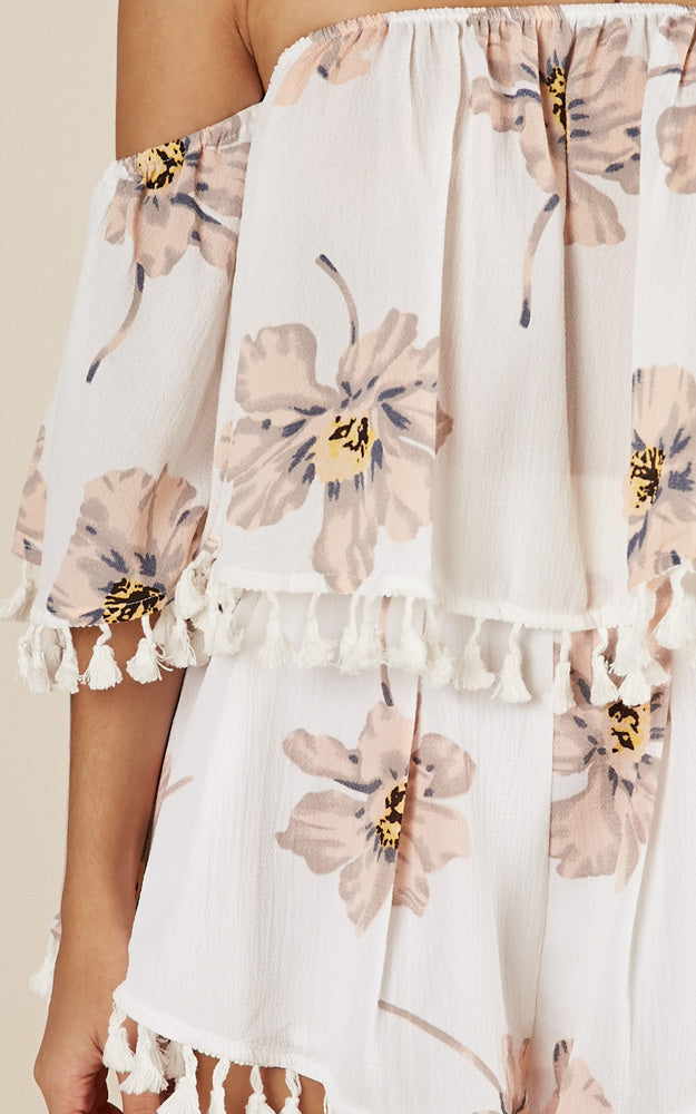 Bohemian Love Two Piece Set In White Floral