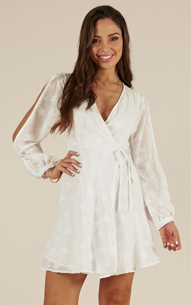 Stuck With Me Dress In White Star Print