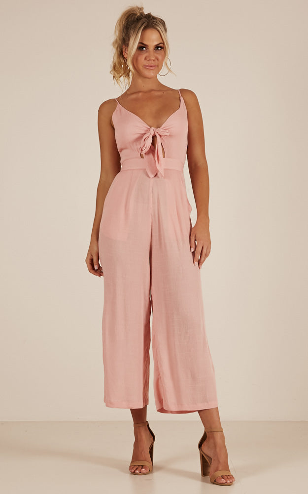 Renewed Jumpsuit in Blush Linen Look