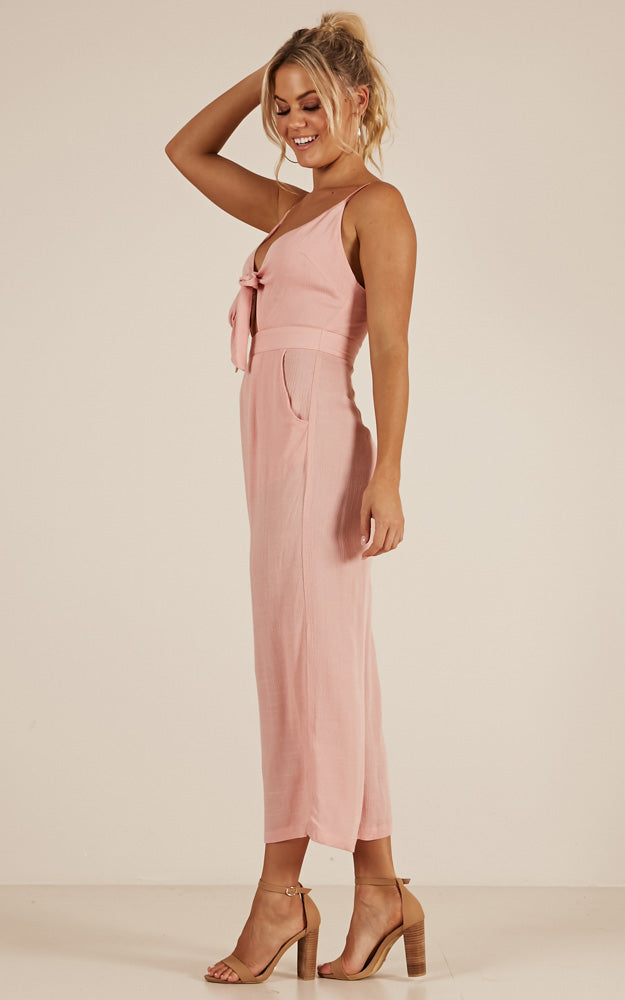 Renewed Jumpsuit in Blush Linen Look