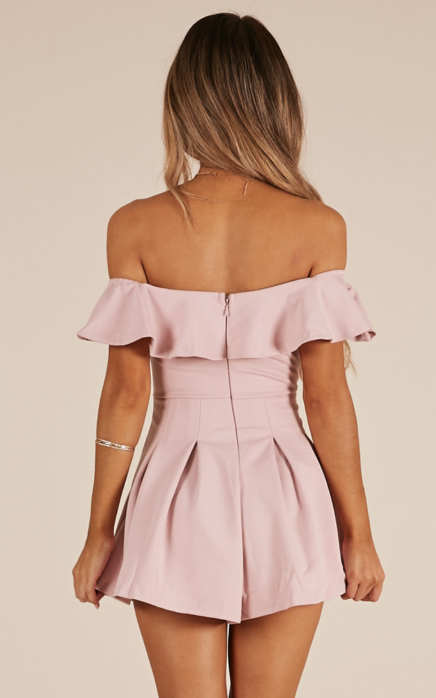 Contain My Love Playsuit In Blush