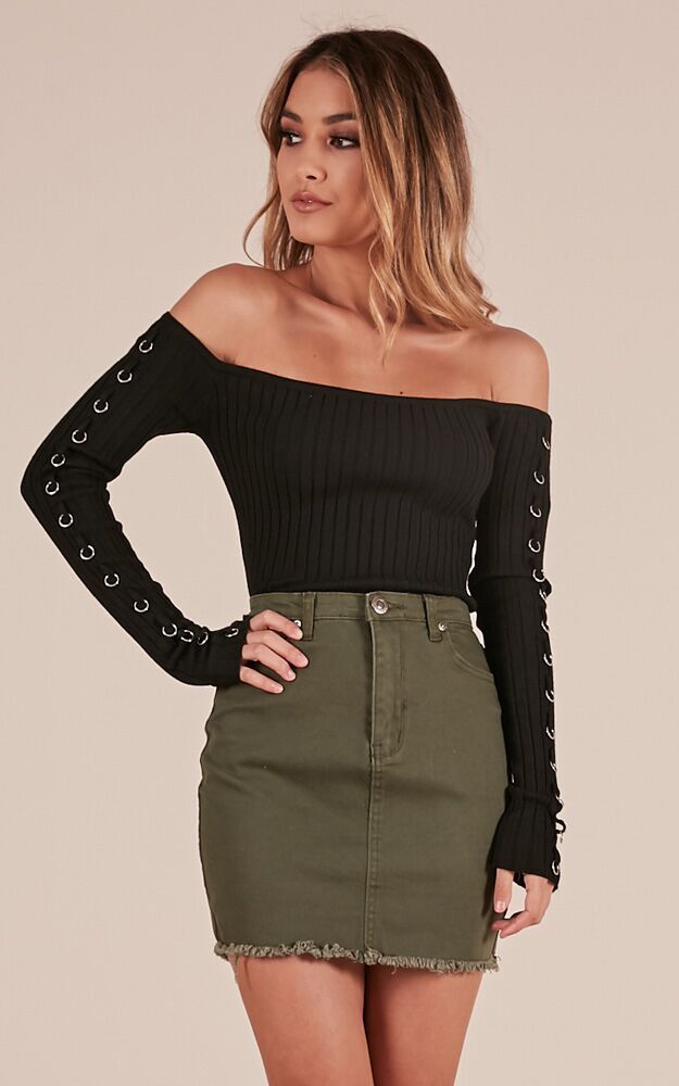 Outside Today Denim Skirt In Khaki