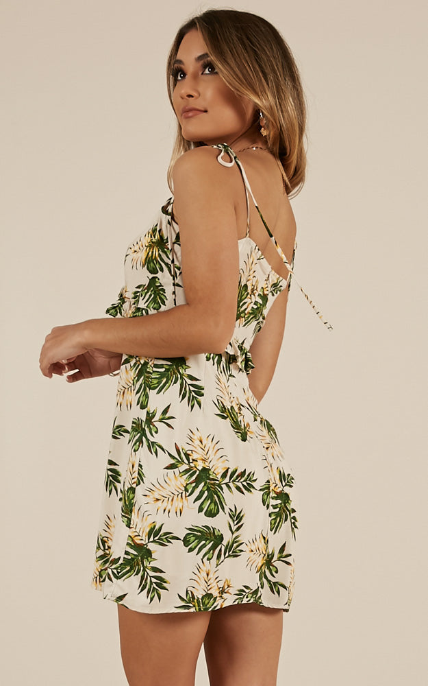 Luau Dress In White Print