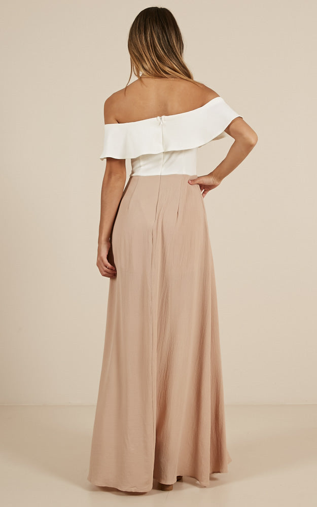 Skinny Love Maxi Playsuit In Beige