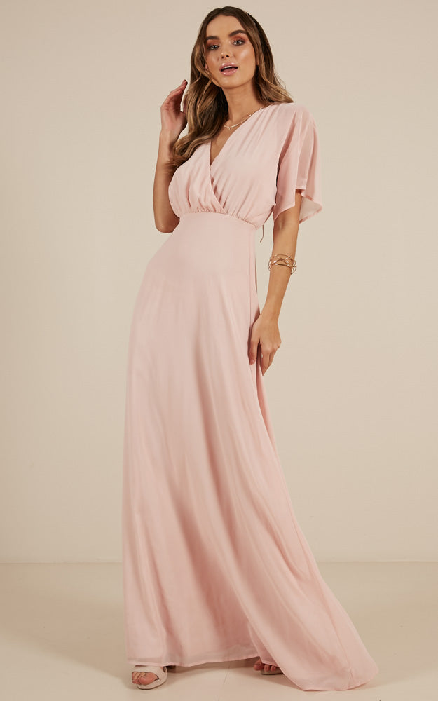 Love Is In The Air Maxi Dress In Blush