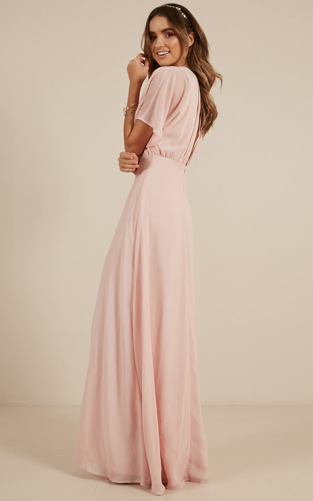 Love Is In The Air Maxi Dress In Blush