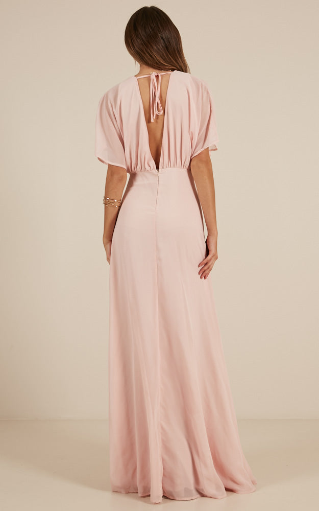Love Is In The Air Maxi Dress In Blush