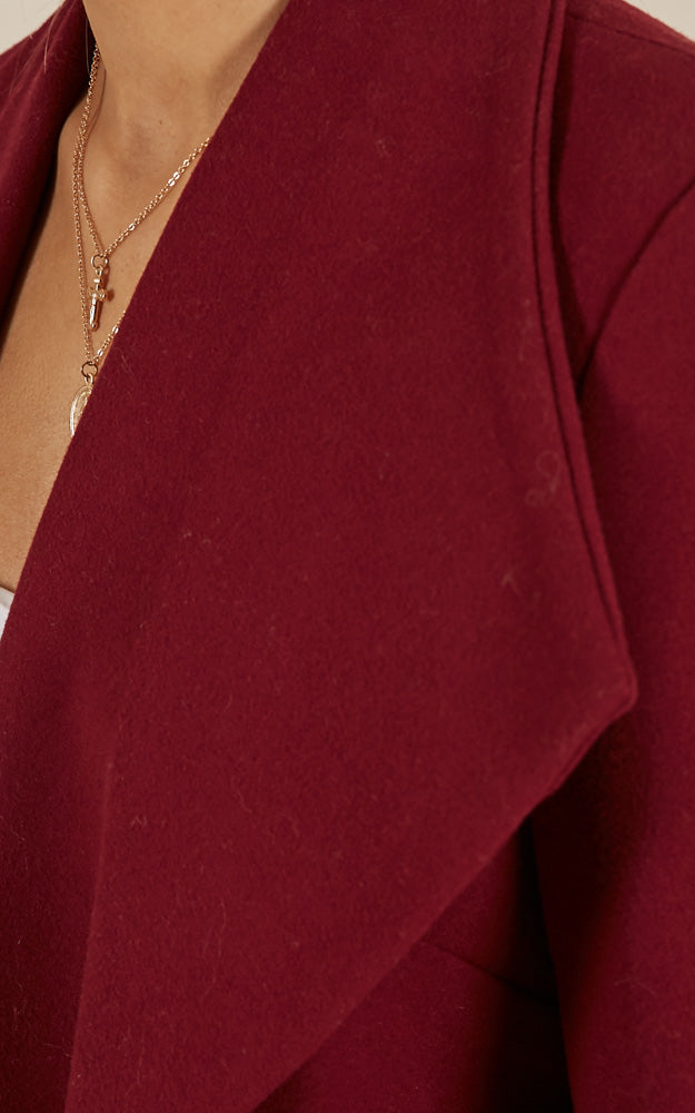 Temporary Love Coat In Wine