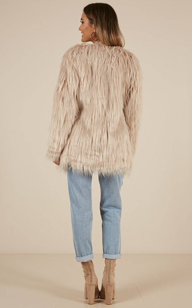 Faux Real Coat in Blush