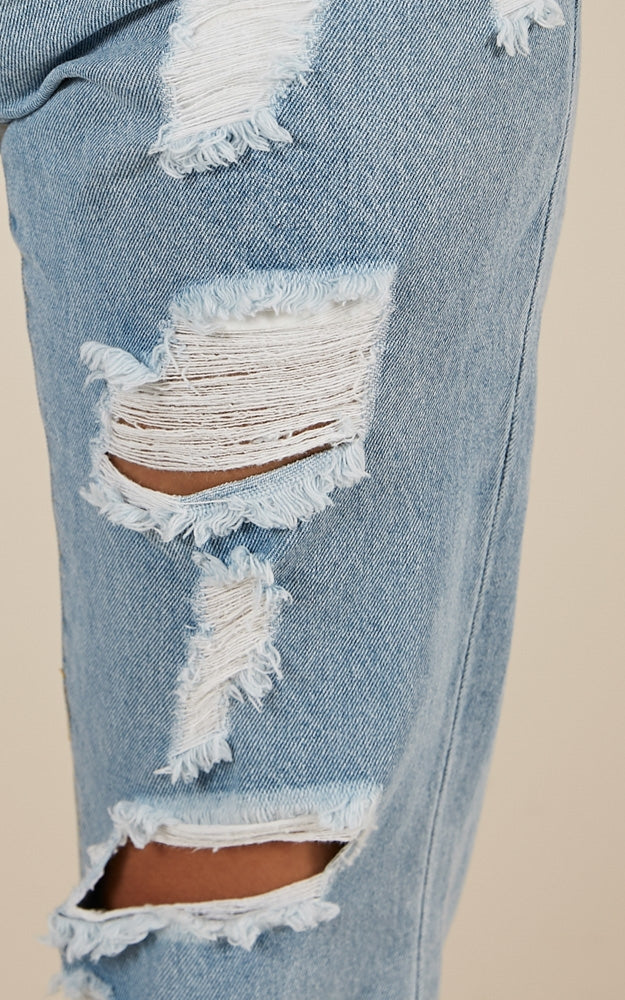 Hailey Ripped Jeans In Light Wash Denim