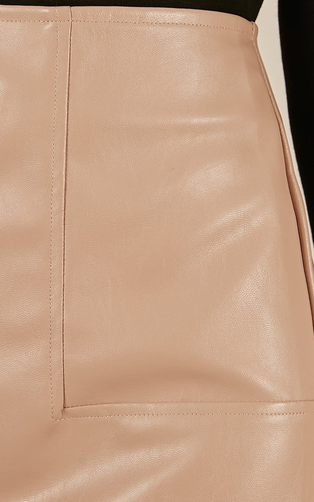 How I Feel Skirt In Nude Leatherette