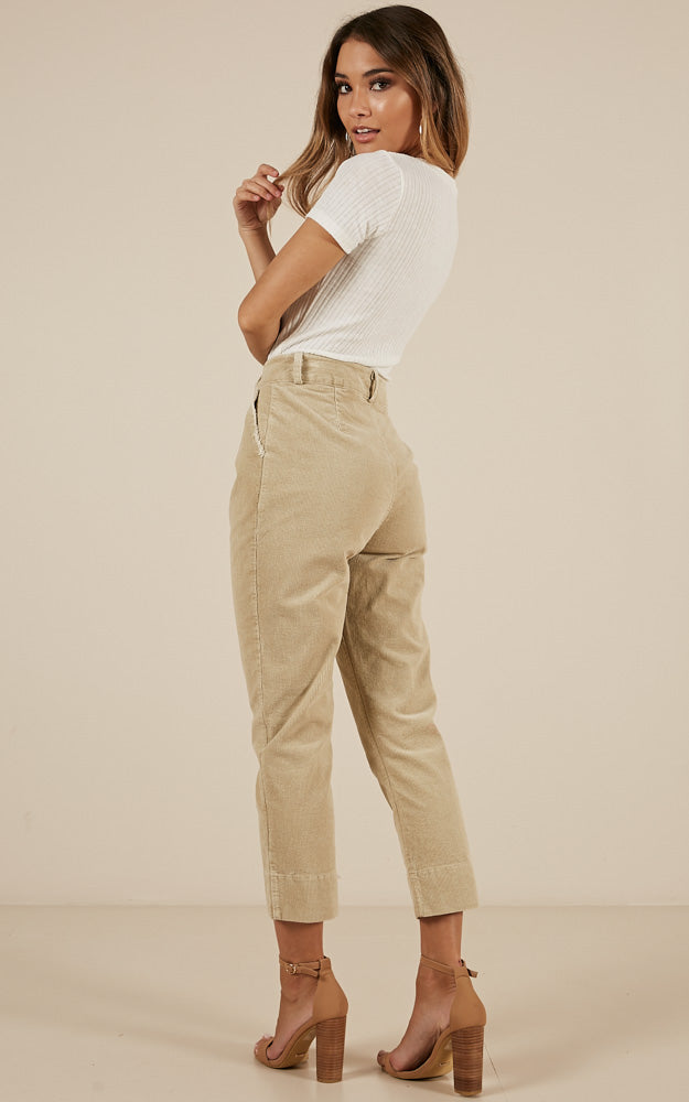 What Do You Think Cord Pants In Beige Corduroy