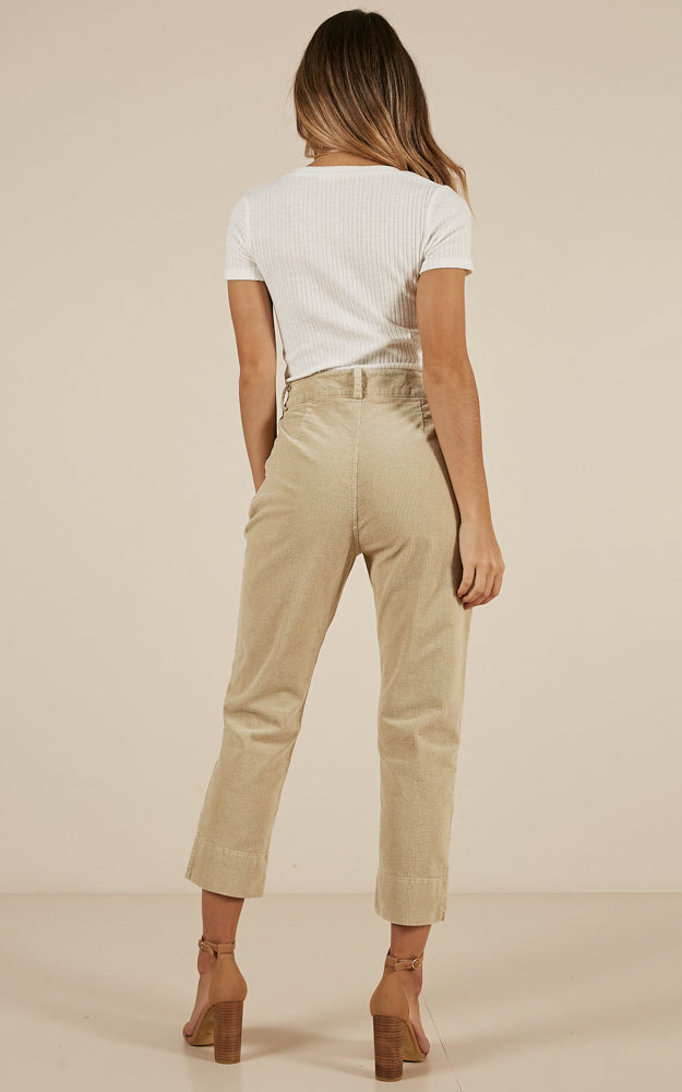 What Do You Think Cord Pants In Beige Corduroy