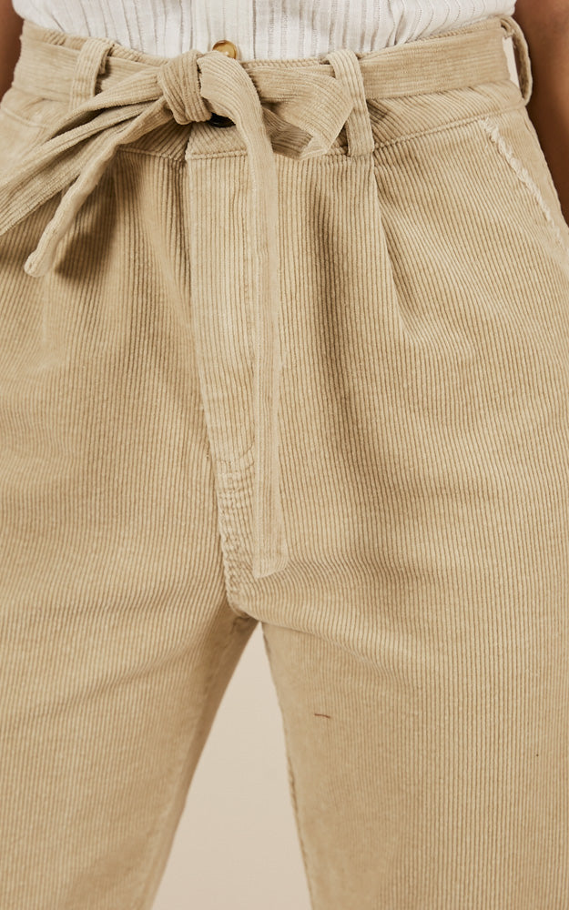 What Do You Think Cord Pants In Beige Corduroy