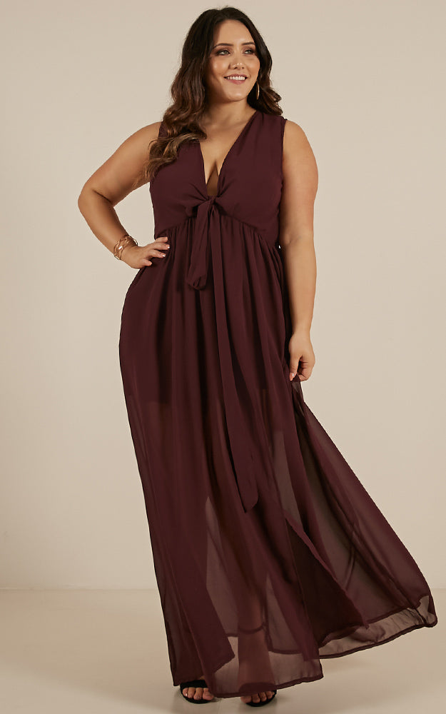 Melt Your Heart Maxi Dress In Wine