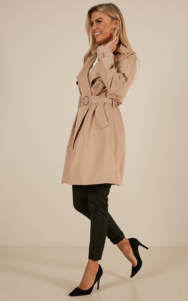 Far From Here Trench Coat In Beige