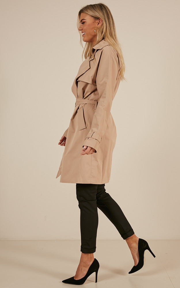 Far From Here Trench Coat In Beige