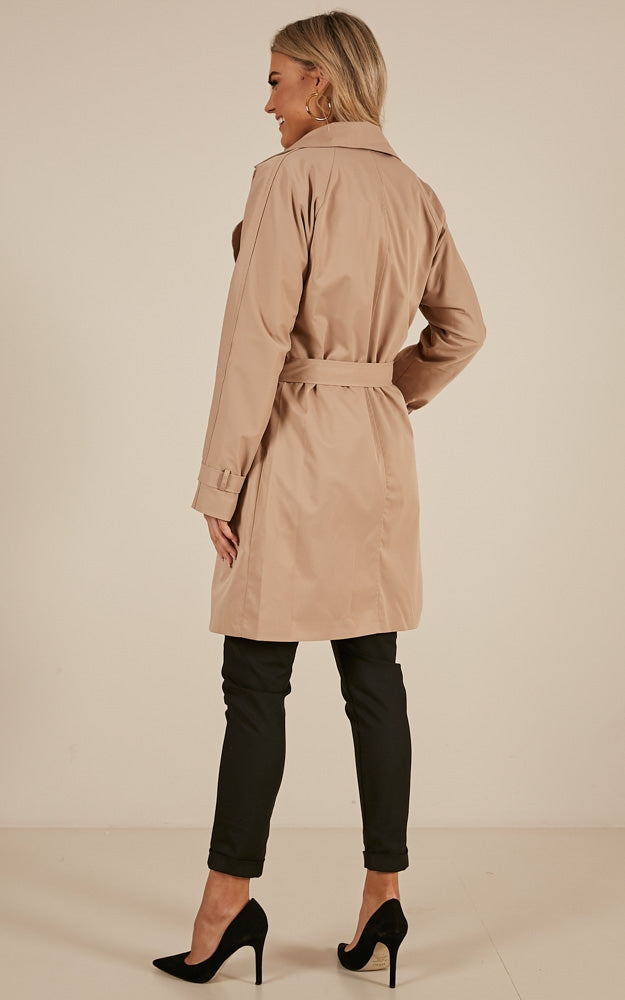 Far From Here Trench Coat In Beige
