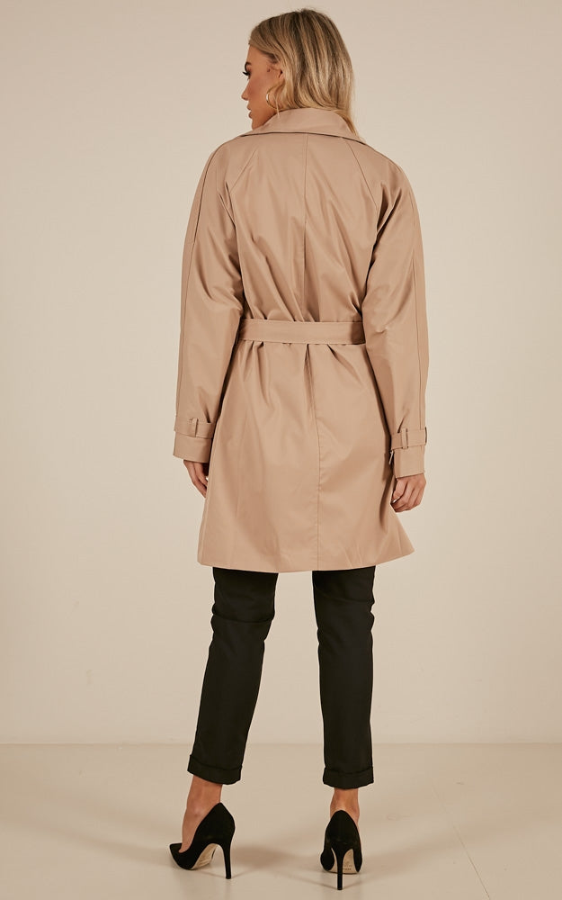 Far From Here Trench Coat In Beige