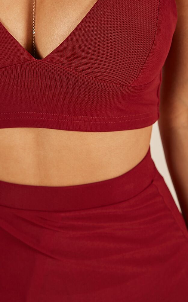 Body Language Two Piece Set In Wine