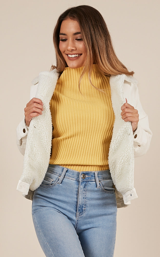 Stranger Shearling Jacket In White