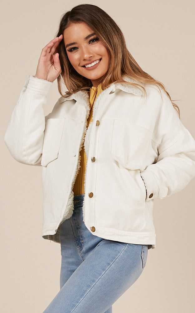 Stranger Shearling Jacket In White