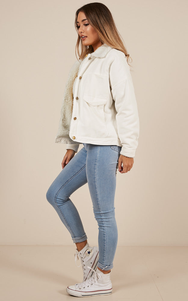 Stranger Shearling Jacket In White