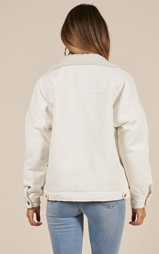 Stranger Shearling Jacket In White