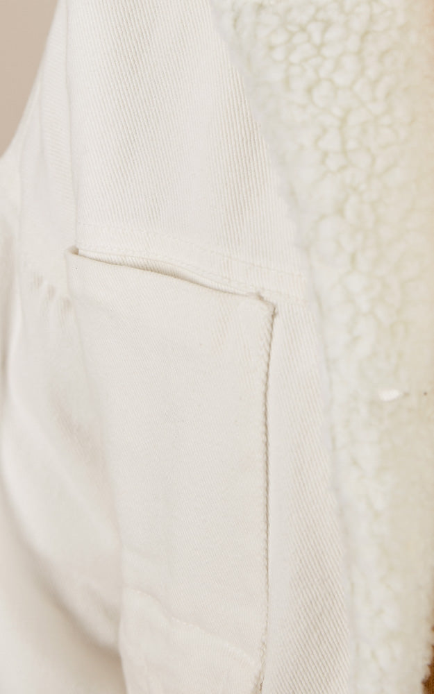Stranger Shearling Jacket In White