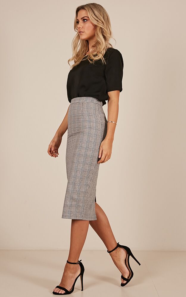 Director Skirt In Grey Check