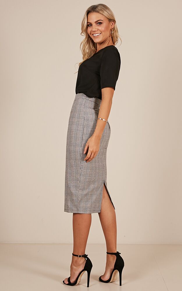 Director Skirt In Grey Check