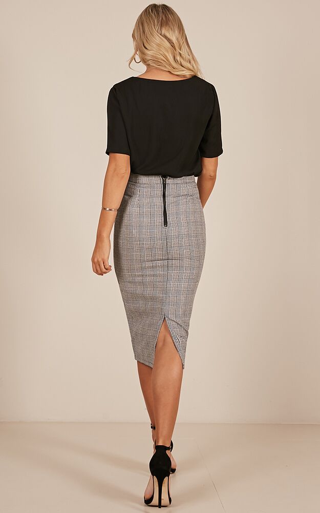 Director Skirt In Grey Check